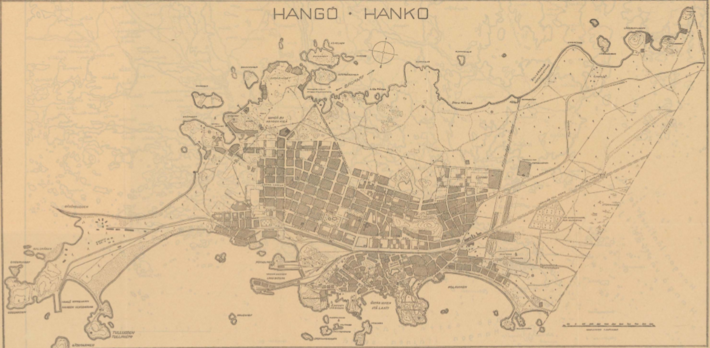 Hanko opaskartta 1951