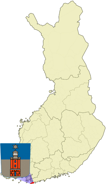 Hangö på Finlands karta