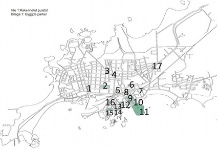 Karta över stadens parker