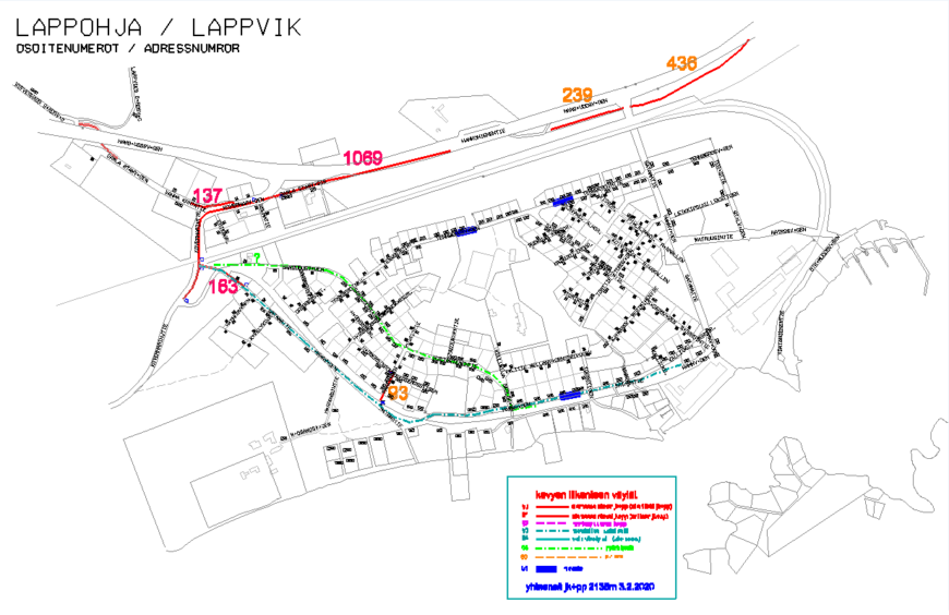 Karta över Lappviks lättledsnätverk