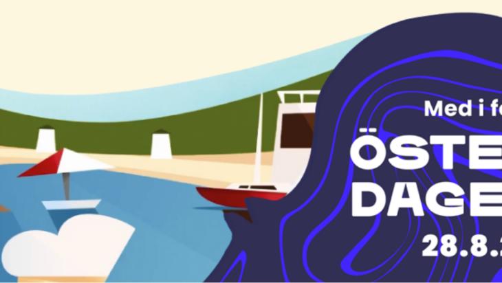 Illustration av en man, hav och strand samt Östersjödagens logo.