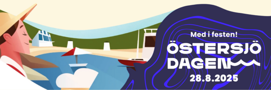 Illustration av en man, hav och strand samt Östersjödagens logo.