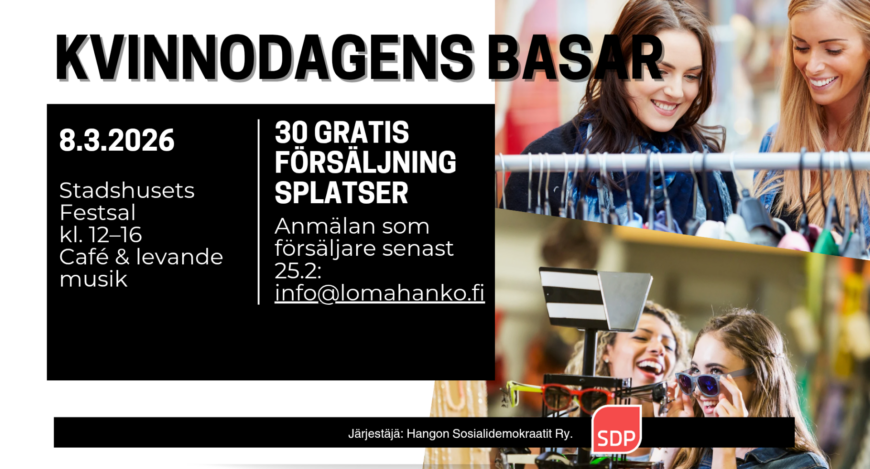 Kvinnodagens basar med 30 gratis försäljningsplatser
