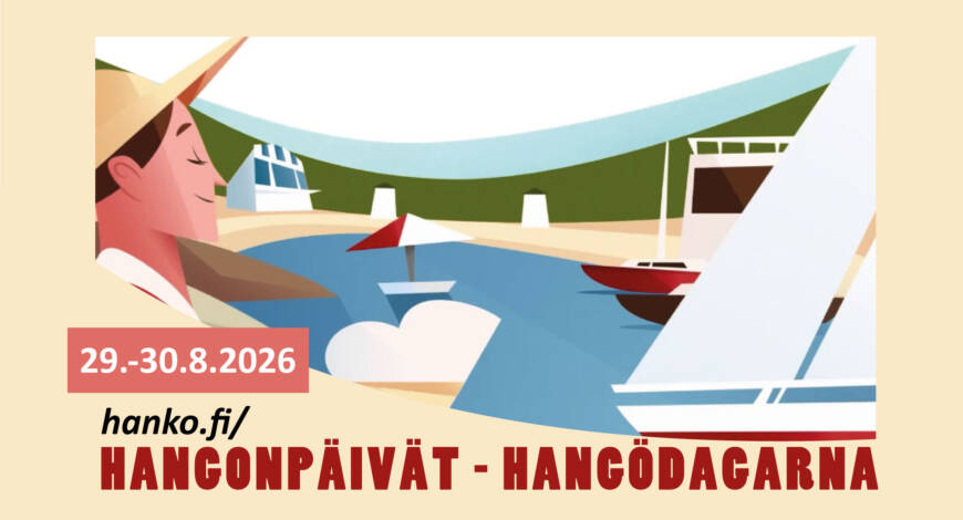 En människa med en hatt, en segelbåt, havet med mera